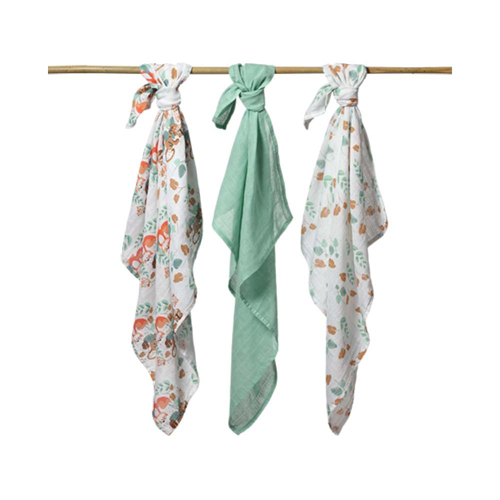 BabyOno Tetra pelene Muslin Jesen, zelena