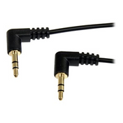 StarTech.com 0.3m Angle M/M audio kabel 0,3 m 3.5mm Crno