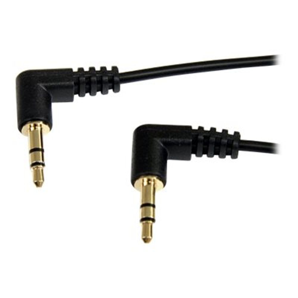 StarTech.com 0.3m Angle M/M audio kabel 0,3 m 3.5mm Crno