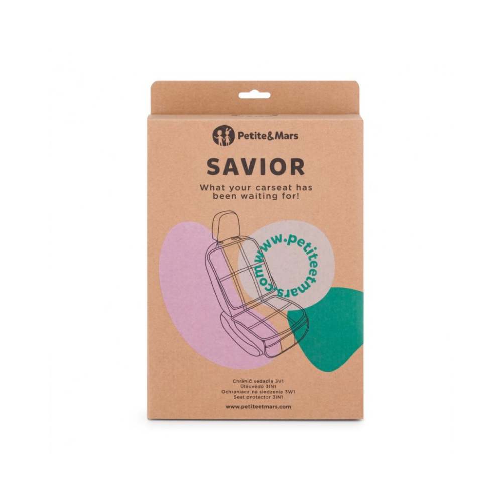 PETITE&MARS Savior 3 u 1 zaštita za sjedalo auta, crna