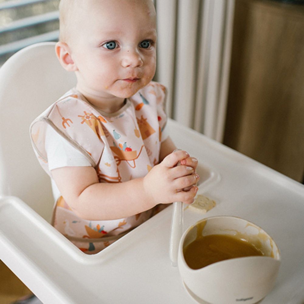 BabyOno Silikonska zdjelica s vakuumom 350 ml 6 m+, bež
