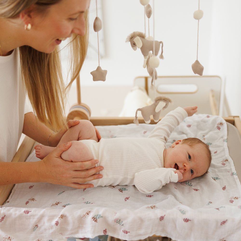 BabyOno Tetra pelene Muslin Cvijeće, roza