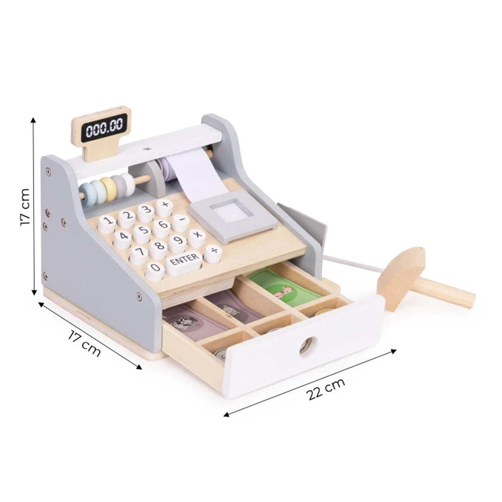 Ecotoys Drvena blagajna 3 god+, bijela