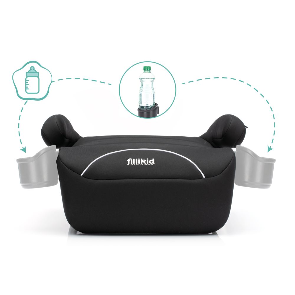 Fillikid Booster/sjedalo za auto s držačem za čašu (125-150 cm), crna