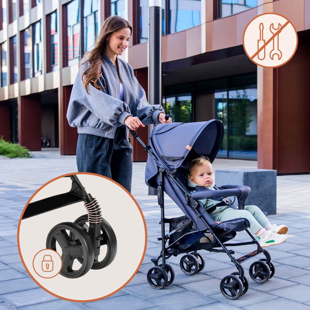 Lionelo kišobran kolica Elia, Black Onyx