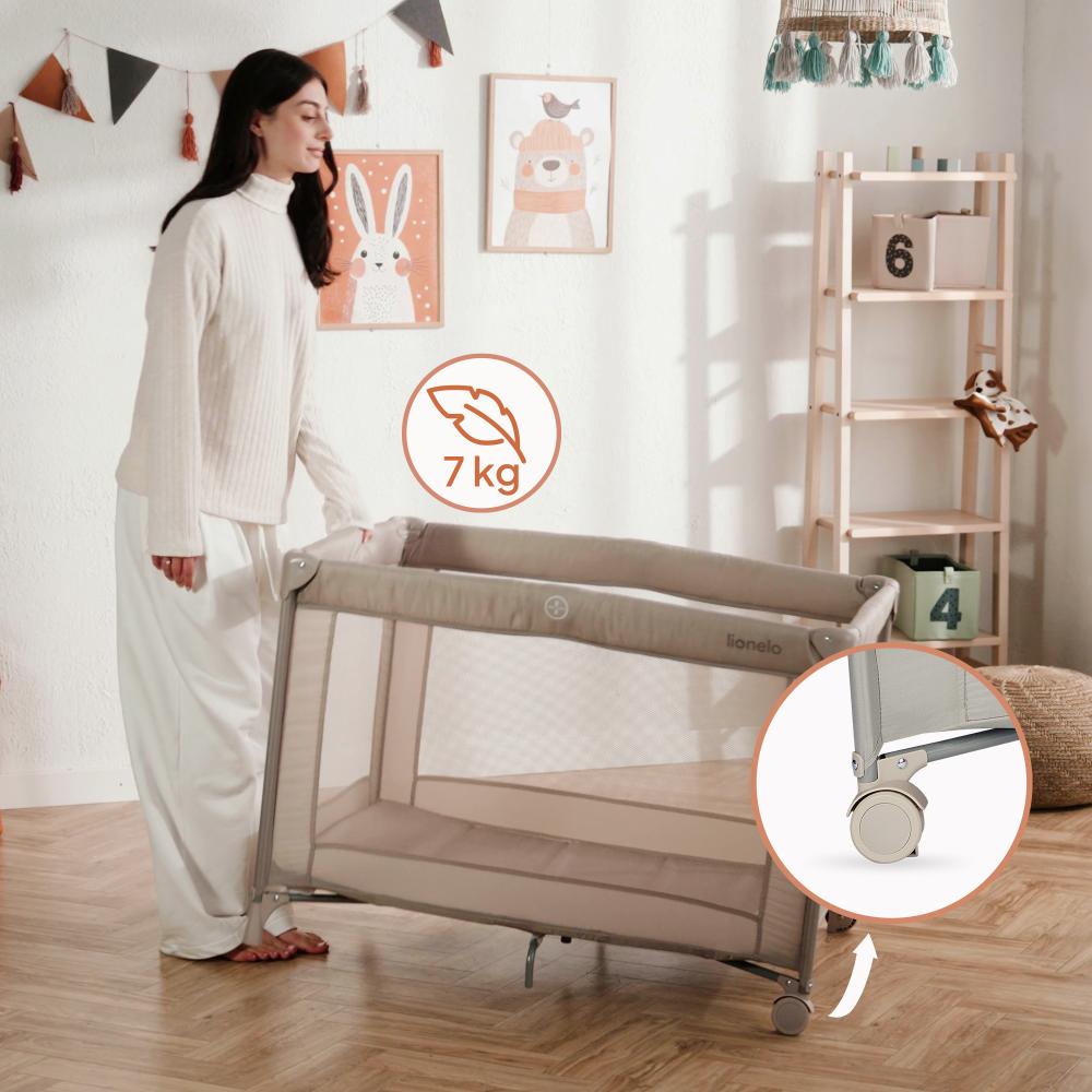 Lionelo putni krevetić 2u1 Amelie, Beige Sand