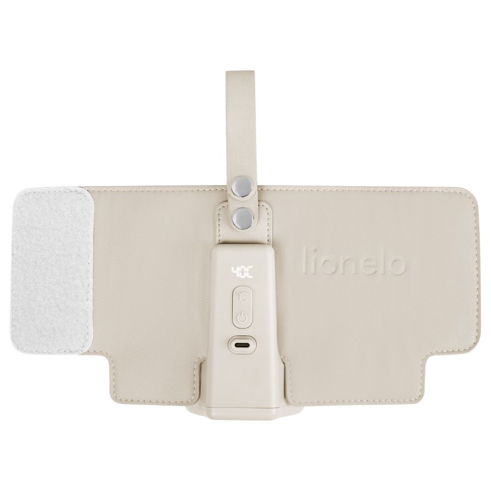 Lionelo Thermup Go Plus električni prijenosni grijač bočica - TERMOSICA s baterijom, Beige Calm