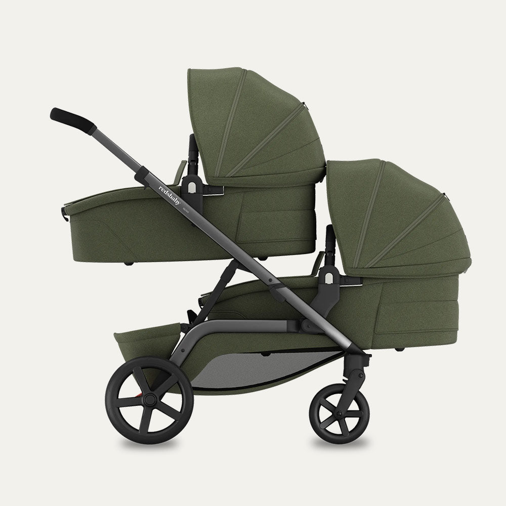 REDSBABY NUVO Twin dječja kolica 2u1 Gun Metal, Ivy B