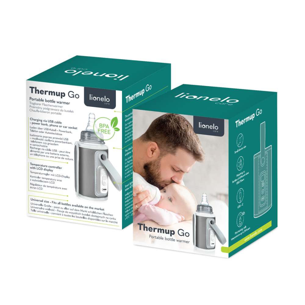 Lionelo Thermup Go električni prijenosni grijač bočica - TERMOSICA - Grey Silver
