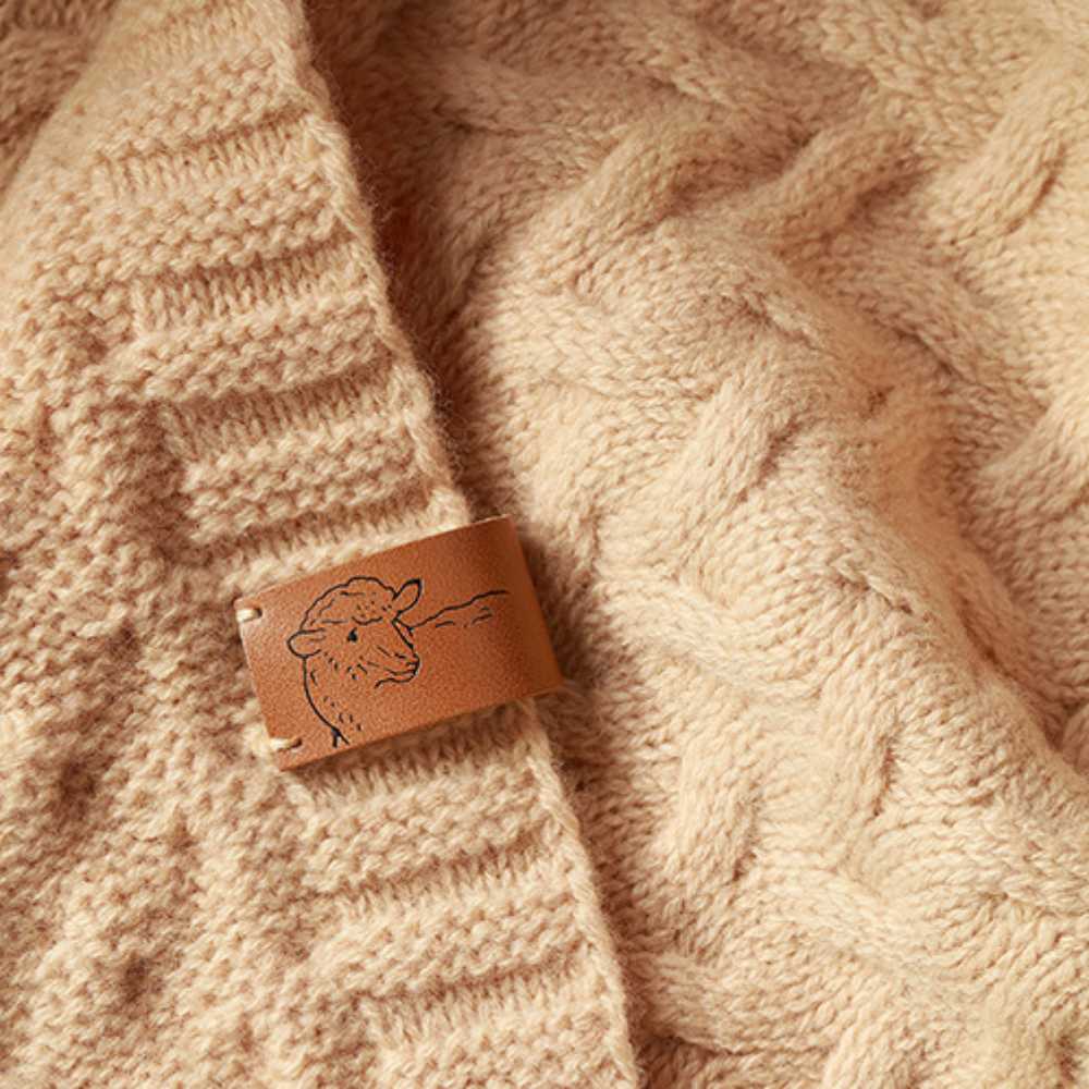 BabyOno Pletena dekica od merino vune 75x100 cm, tamno bež