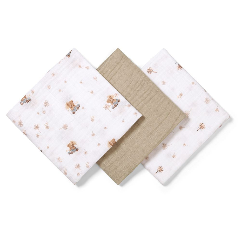 BabyOno Tetra pelene Muslin Medo u autu, bež
