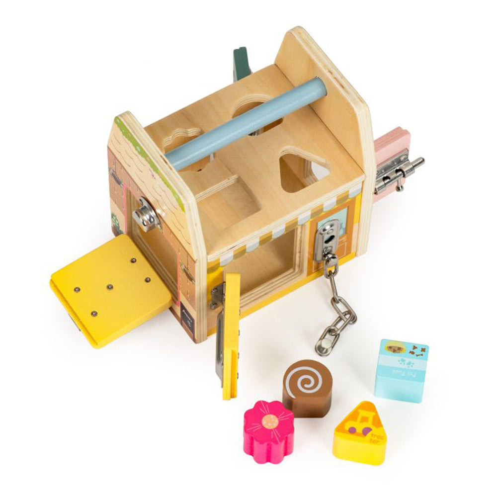 Ecotoys Drvena edukativna kocka Store s bravicama