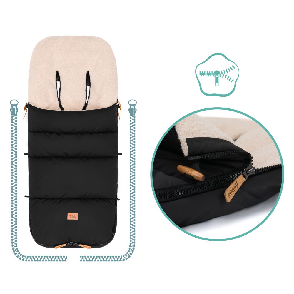 Fillikid Footmuff Kinley zimska vreća za kolica, Teddy black