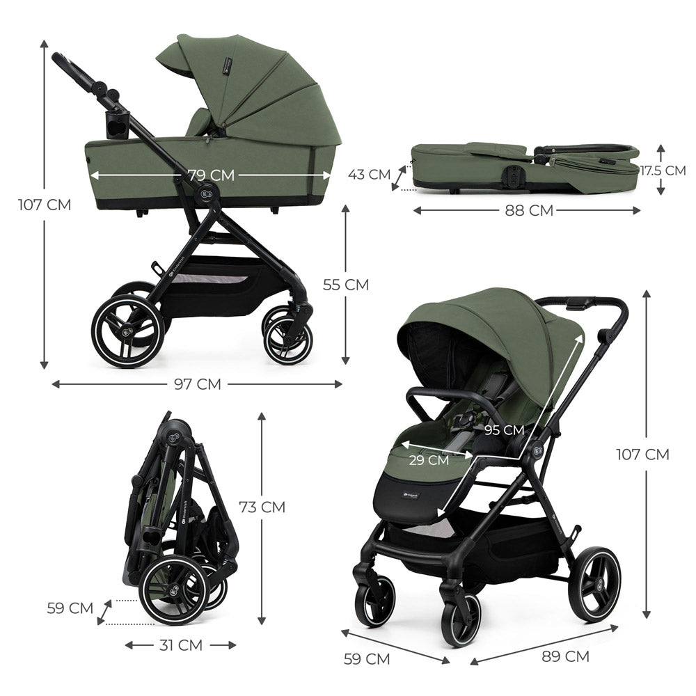 Kinderkraft dječja kolica Yoxi 2u1, Mystic Green