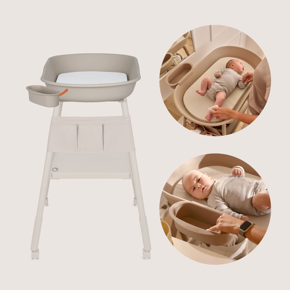 Lionelo Rosie stol za prematanje s podlogom, beige sand