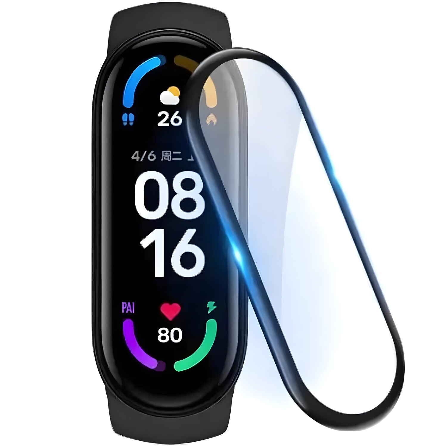 3D Ojačano Staklo za Mi Band 7 / M7 - Crna KP36244