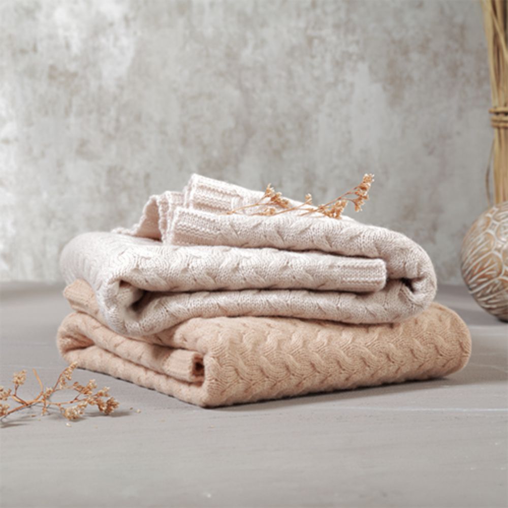 BabyOno Pletena dekica od merino vune 75x100 cm, tamno bež