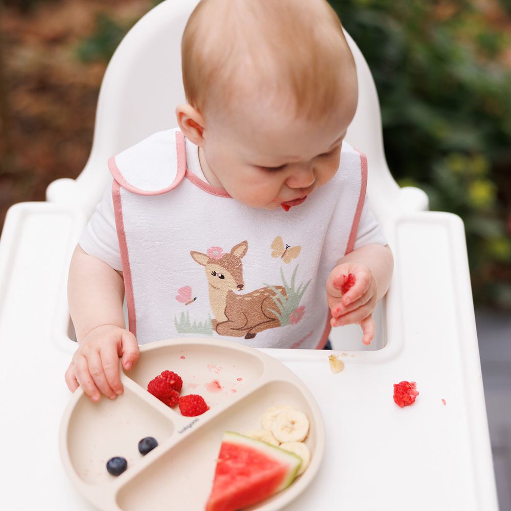 BabyOno Podbradak od frotira 6 mj+, rozi