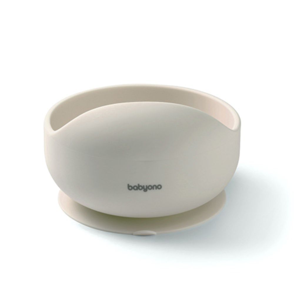 BabyOno Silikonska zdjelica s vakuumom 350 ml 6 m+, bež
