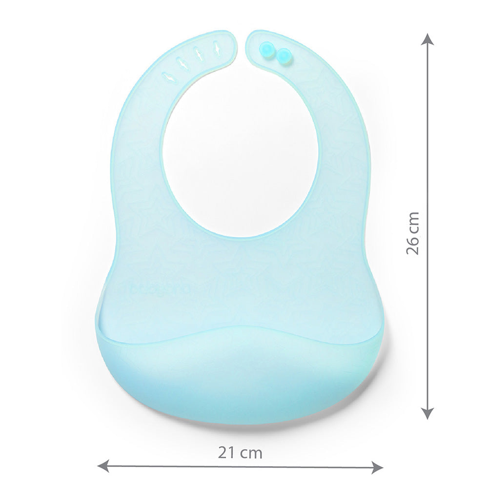 BabyOno Silikonski podbradak ultrathin 6 m+, plava