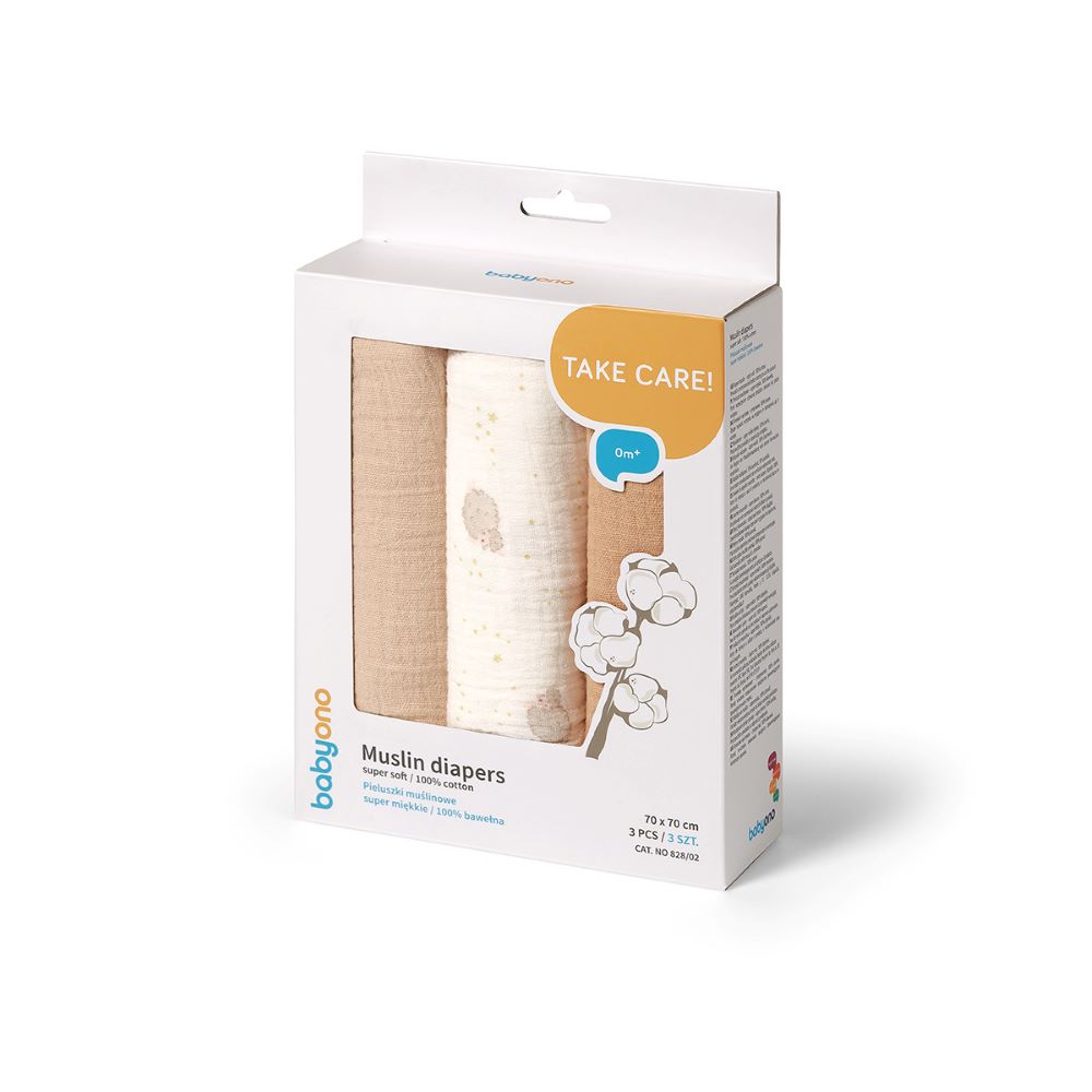 BabyOno Tetra pelene Muslin Ovca, bež