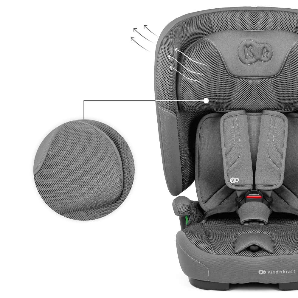 Kinderkraft autosjedalica FIX2GO i-Size 9-36 kg (76-150 cm), Grey
