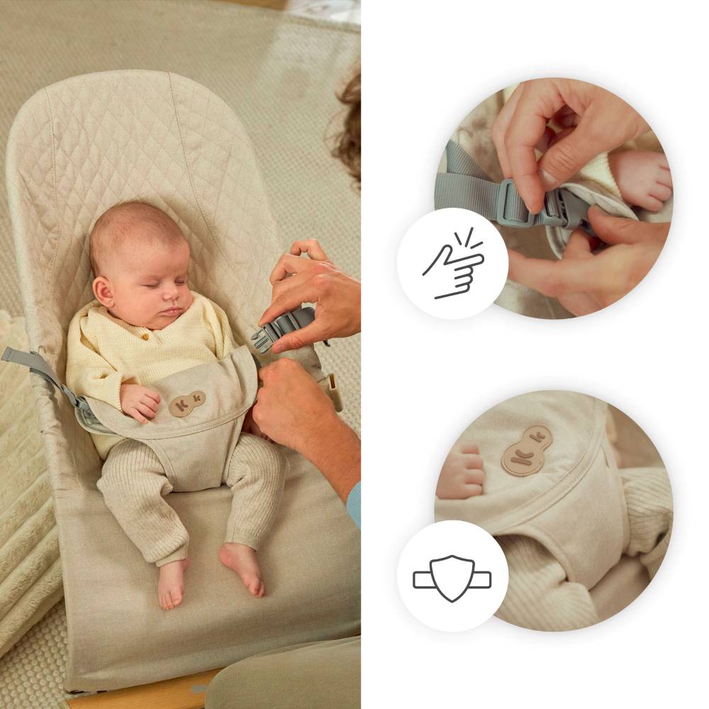 Kinderkraft Ležaljka MIMI, bež wooden
