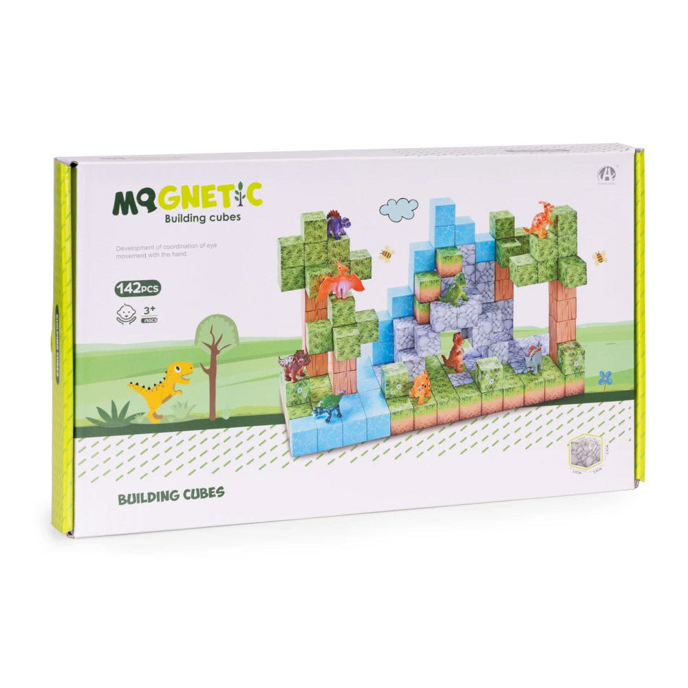 Magnetni set građevinske kocke Dinosauri - 142 dijelova