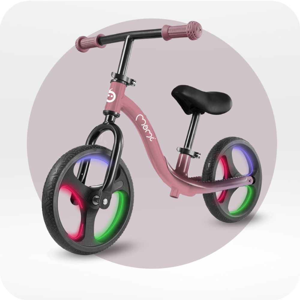 MoMi ISOKA balans bicikl sa LED svjetlima, pink