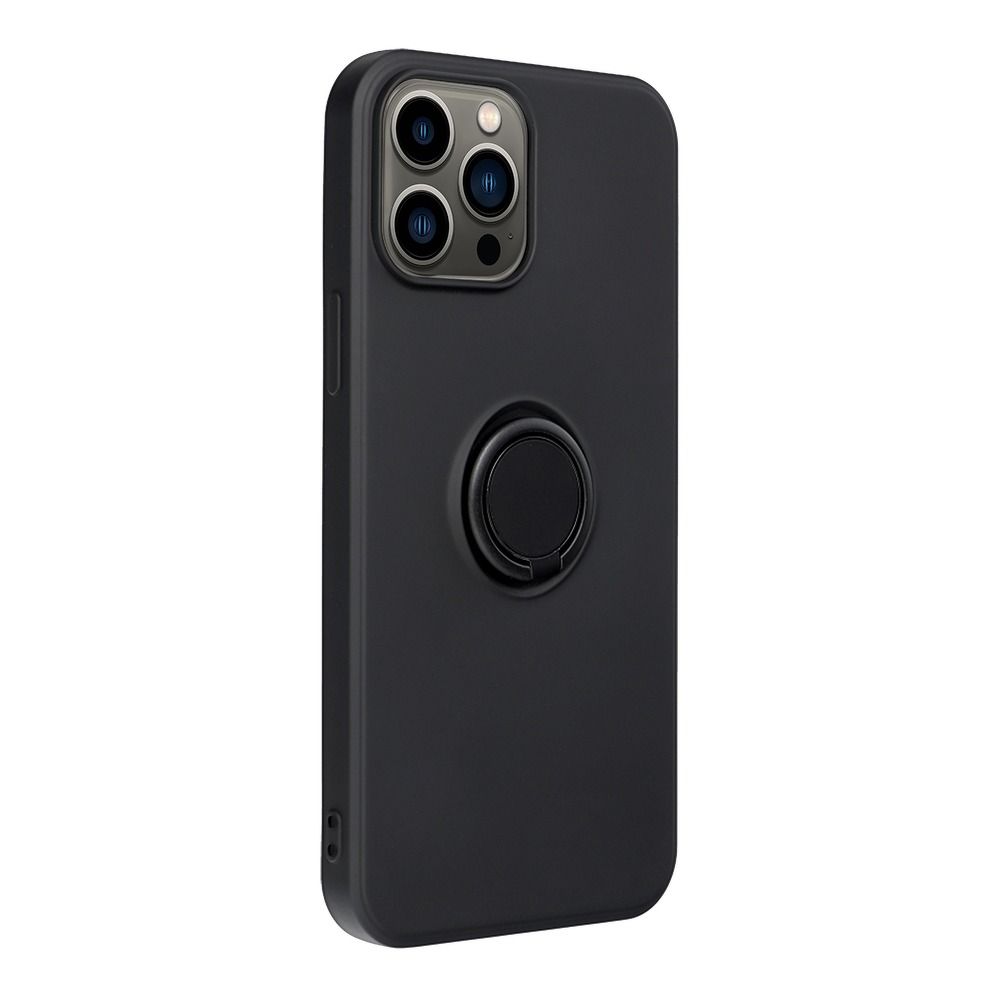 Forcell SILIKONSKA RING maska za IPHONE 13 PRO MAX črna