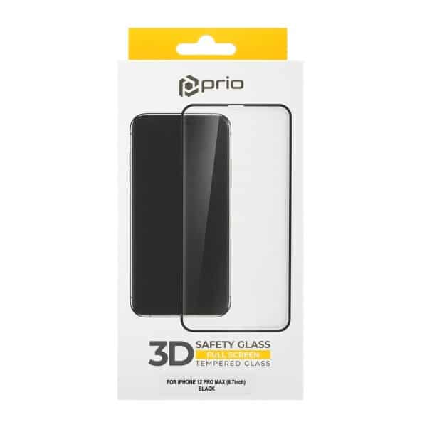 PRIO 3D zaščitno steklo iz kaljenega stekla za iPhone 12 Pro Max črno