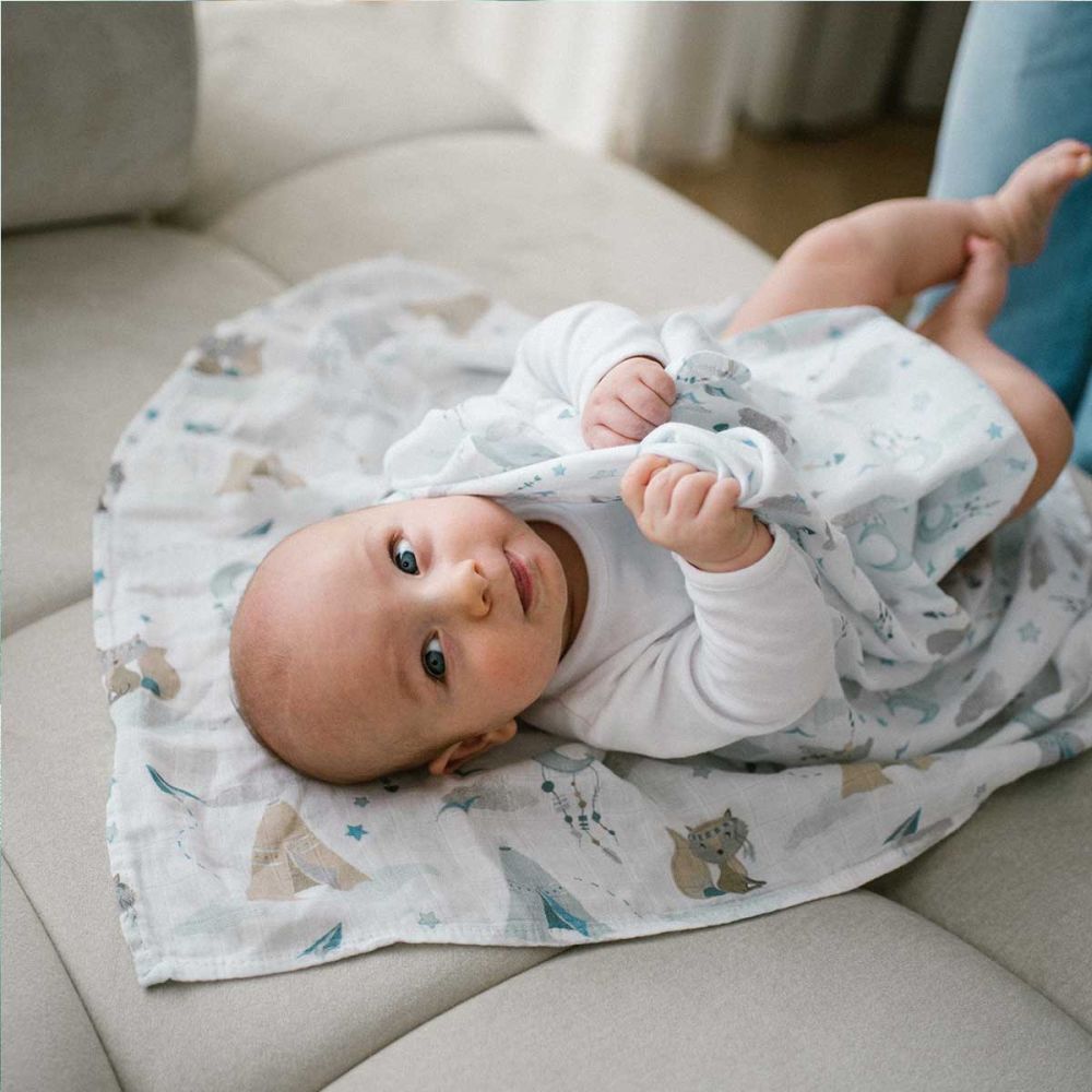 BabyOno Bambus tetra pelene Šator, plava