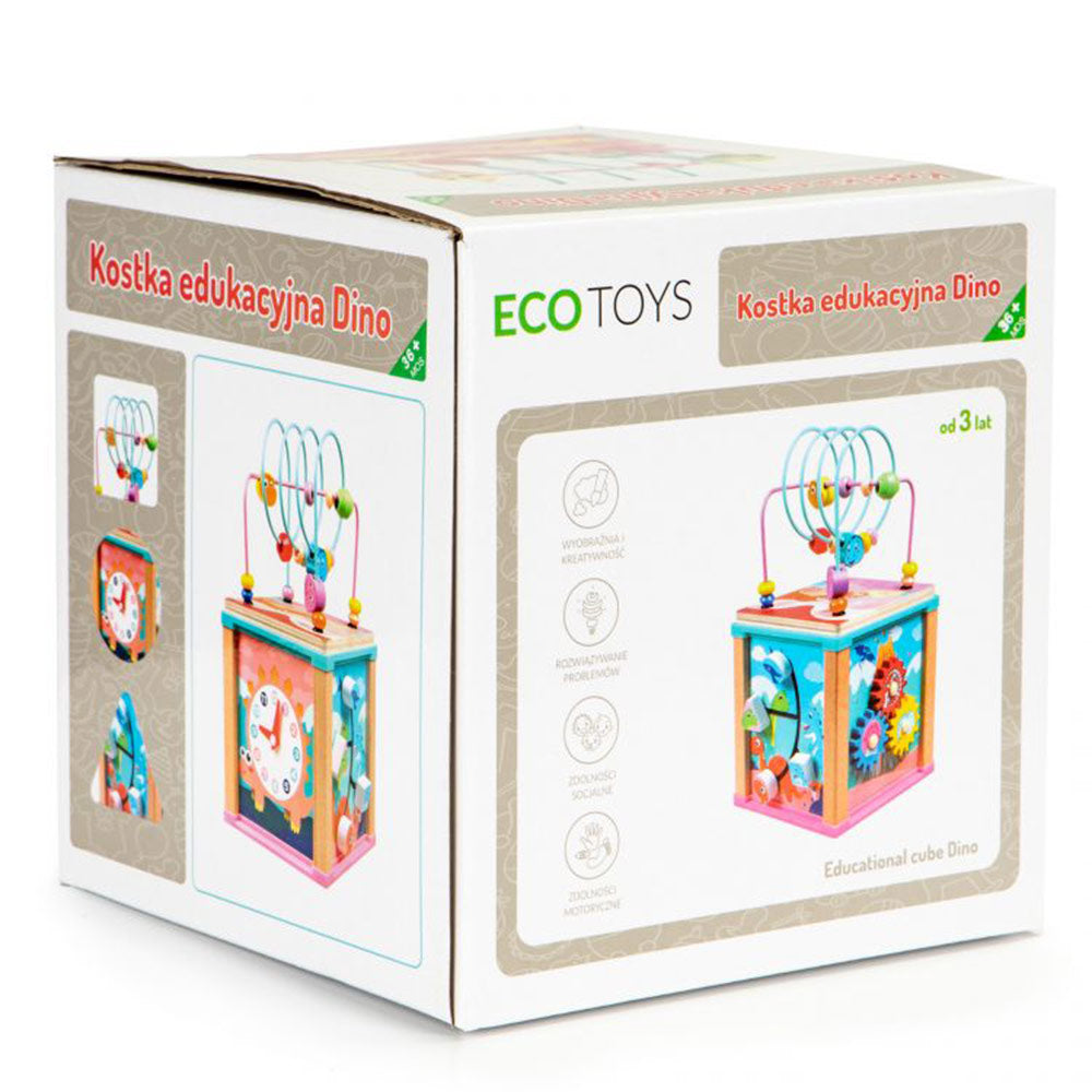 Ecotoys Drvena edukativna kocka Dino