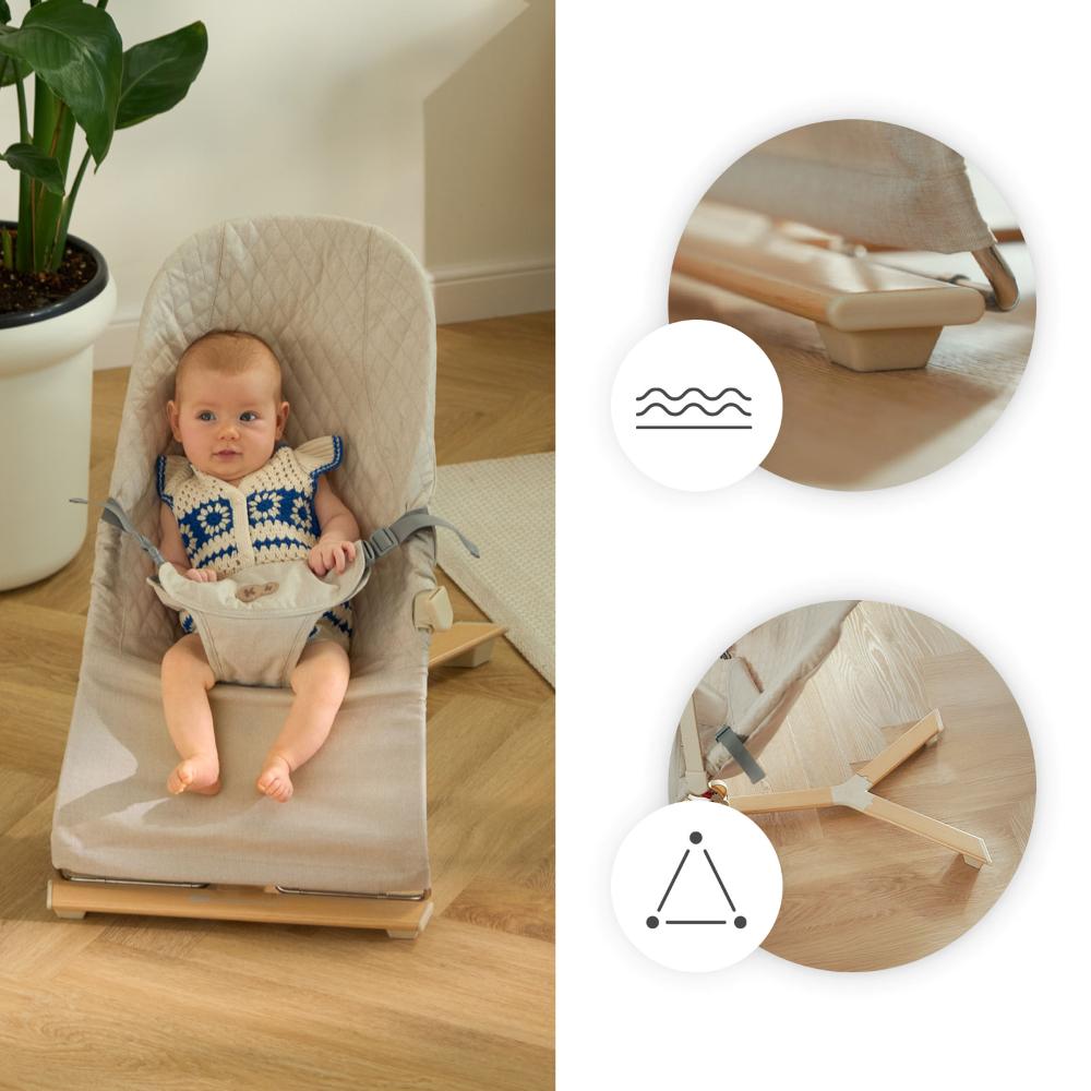 Kinderkraft Ležaljka MIMI, bež wooden