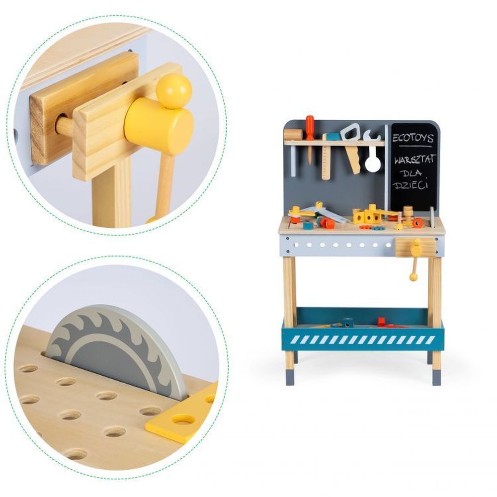 Ecotoys Stol za igru Mali Majstor od 47 elementa