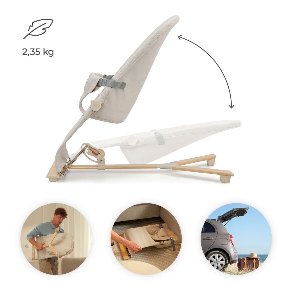 Kinderkraft Ležaljka MIMI, bež wooden
