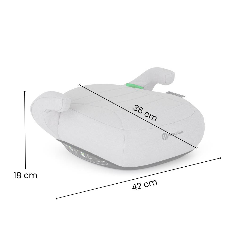 PETITE&amp;MARS booster autosjedalica Zuno (125-150 cm) bez Isofix-a, Gentle Grey
