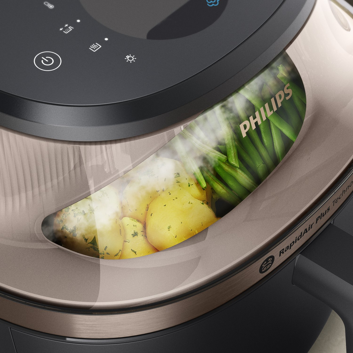 Philips 5000 series NA547/07 friteza Jednostruko 7,2 L Samostojeći 2000 W Friteza na vrući zrak Crno, Zlatno