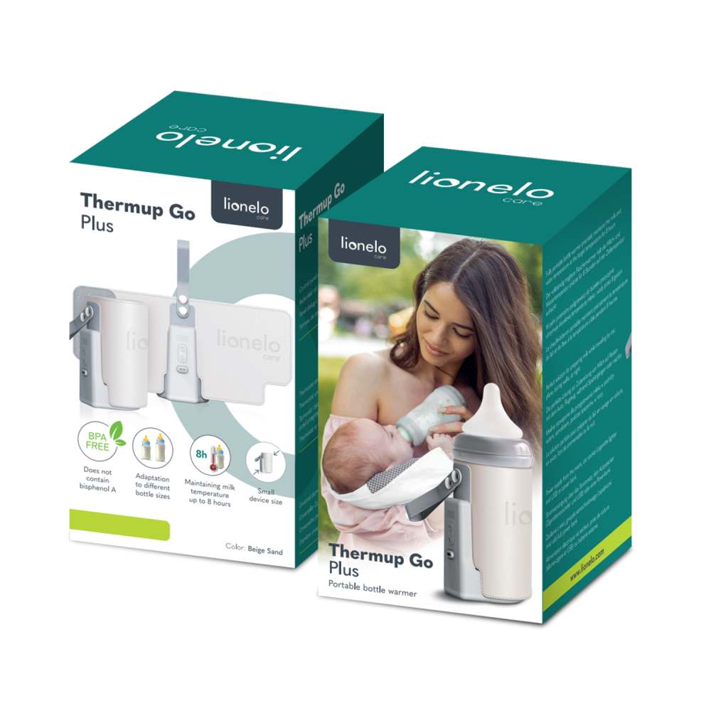 Lionelo Thermup Go Plus električni prijenosni grijač bočica - TERMOSICA s baterijom, Beige Sand