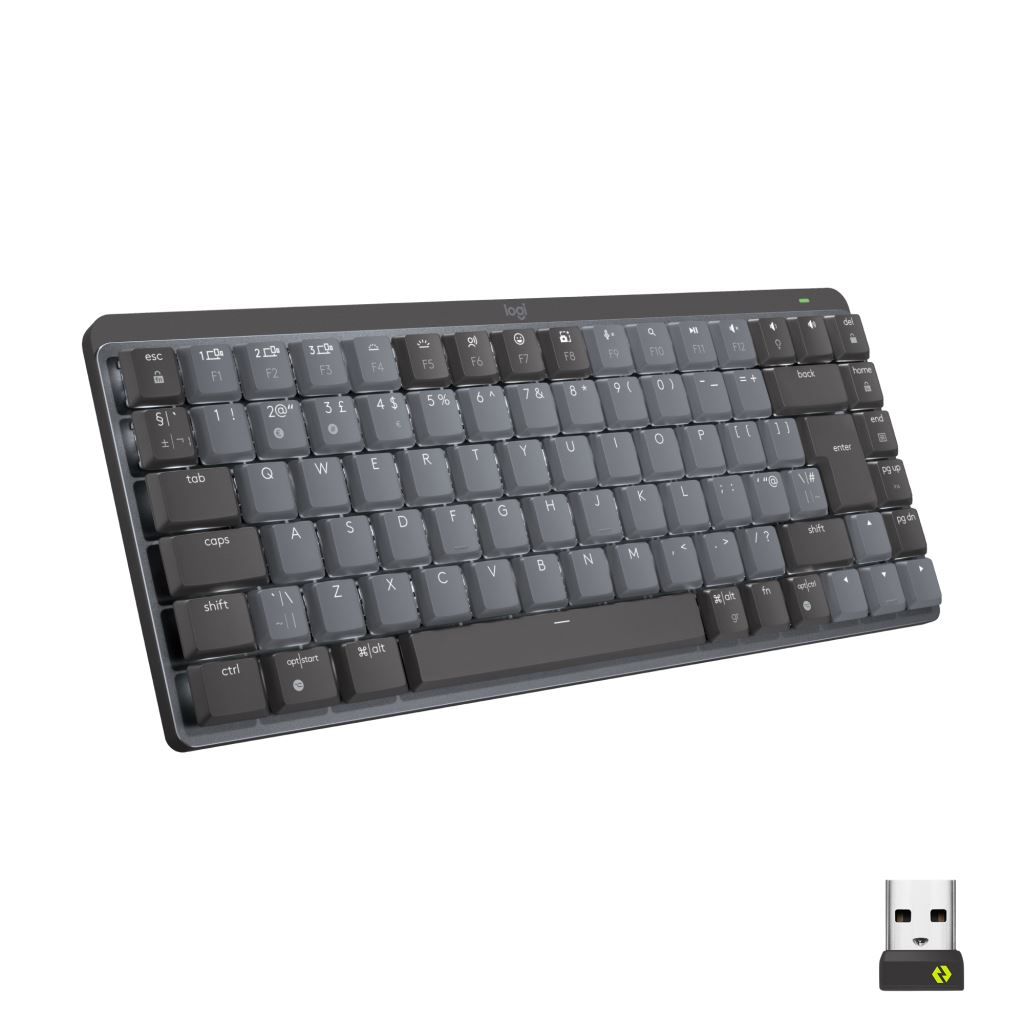 Logitech MX Mini Mechanical tipkovnica RF bežični + Bluetooth QWERTY US Međunarodna Grafit, Sivo