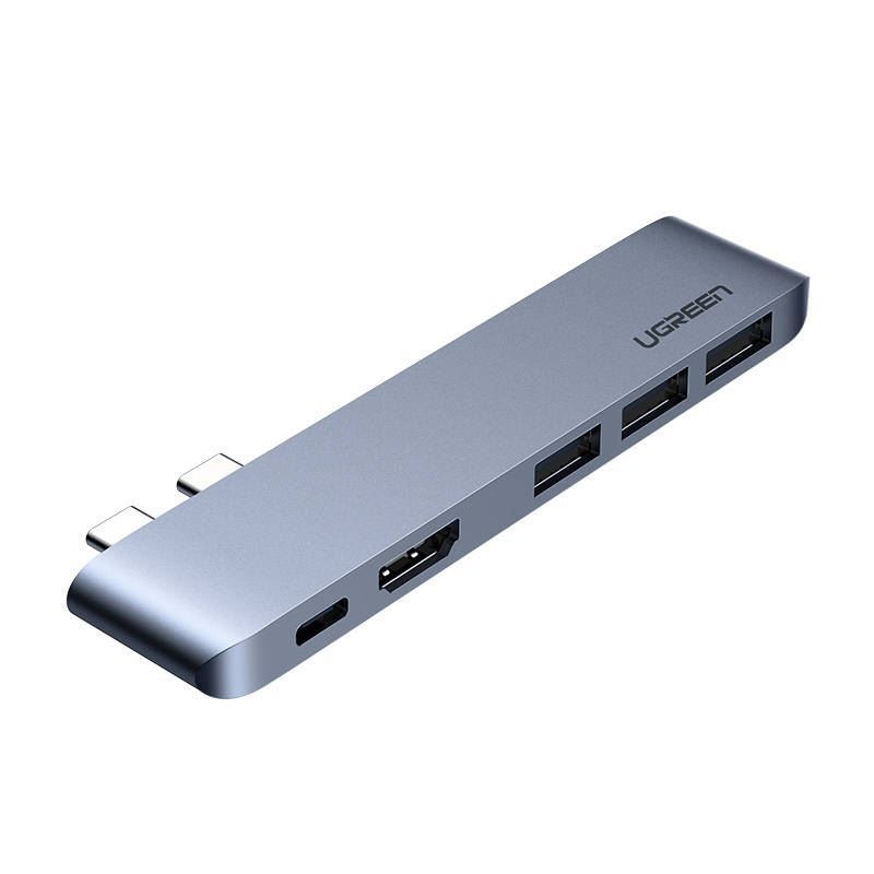 Ugreen 60559 priključna stanica i replikator porta za prijenosno računalo USB 3.2 Gen 1 (3.1 Gen 1) Type-C Srebro