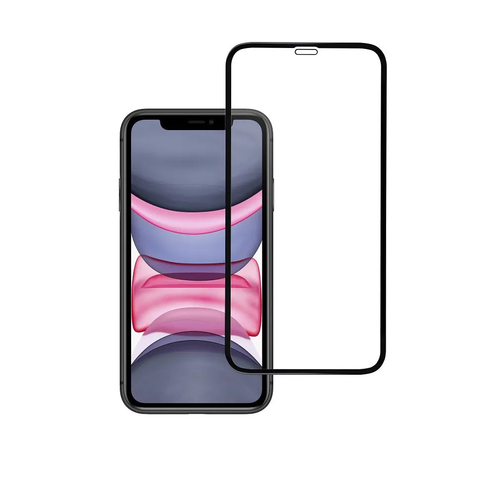 Blue Star 5D kaljeno steklo - za iPhone Xr/11 (full glue) črno