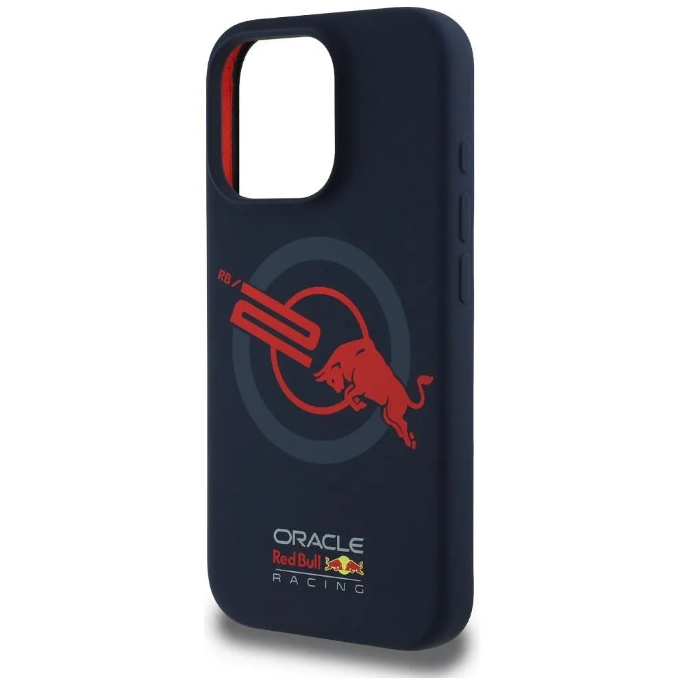 RED BULL iPhone 16 Pro ovitek, združljiv z MagSafe (Silicon ORBR20 Logo Red Lining), temno moder