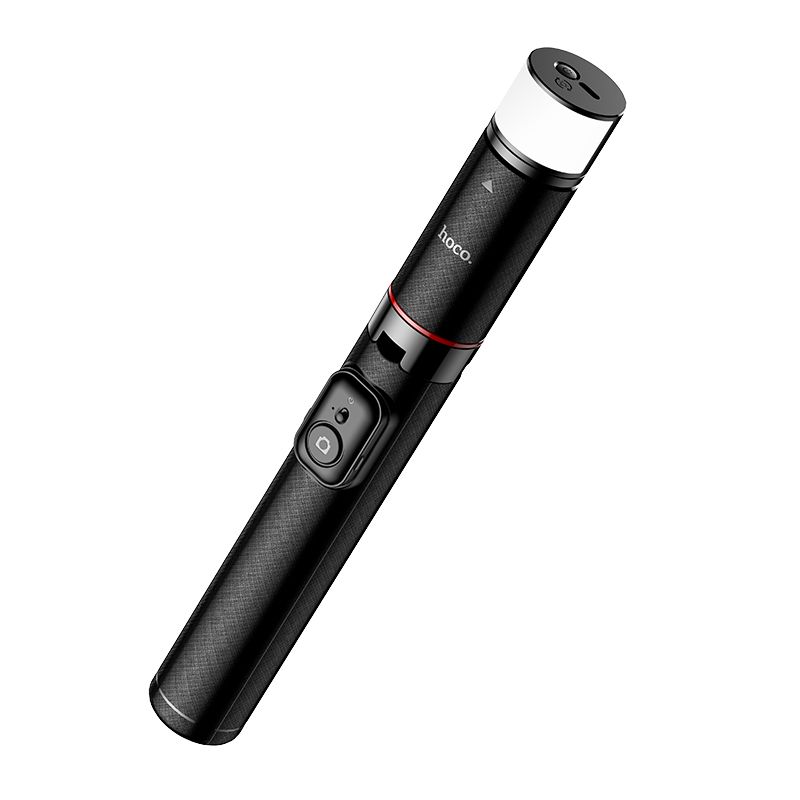 Selfie stick tronožac s bežičnim daljinskim upravljačem + LED svjetlom Hoco K34 crni