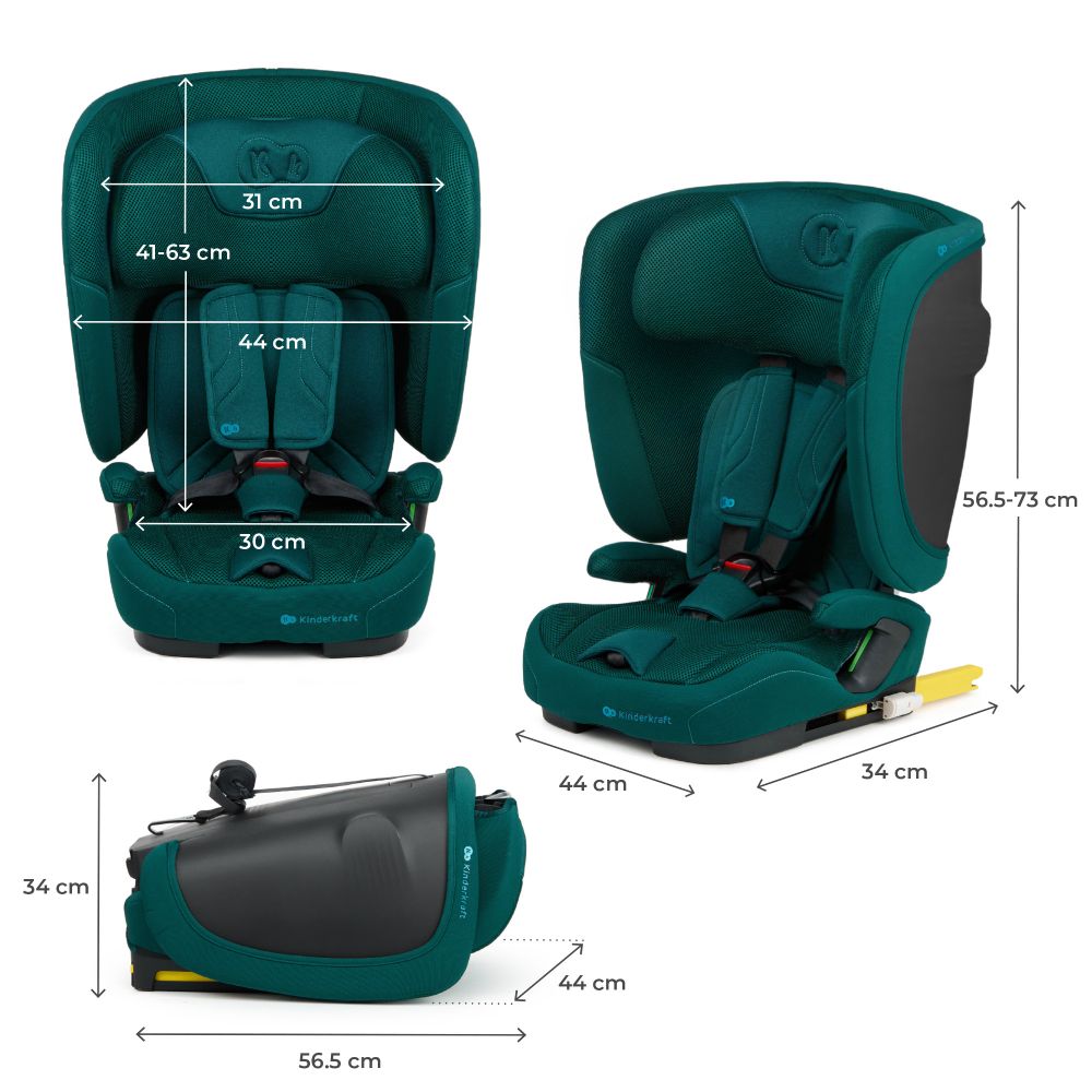 Kinderkraft autosjedalica FIX2GO i-Size 9-36 kg (76-150 cm), Green