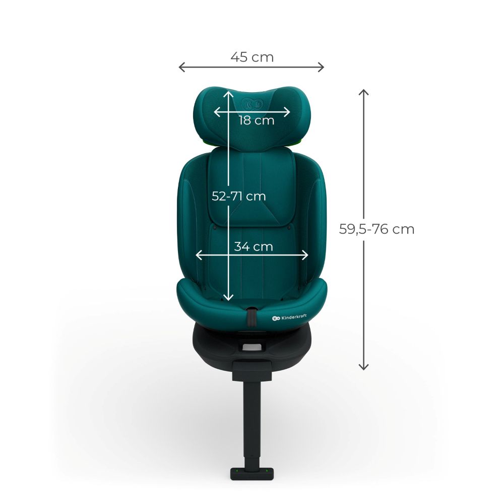 Kinderkraft I-360 2 PLUS i-Size autosjedalica 0-36 kg (40-150 cm), zelena