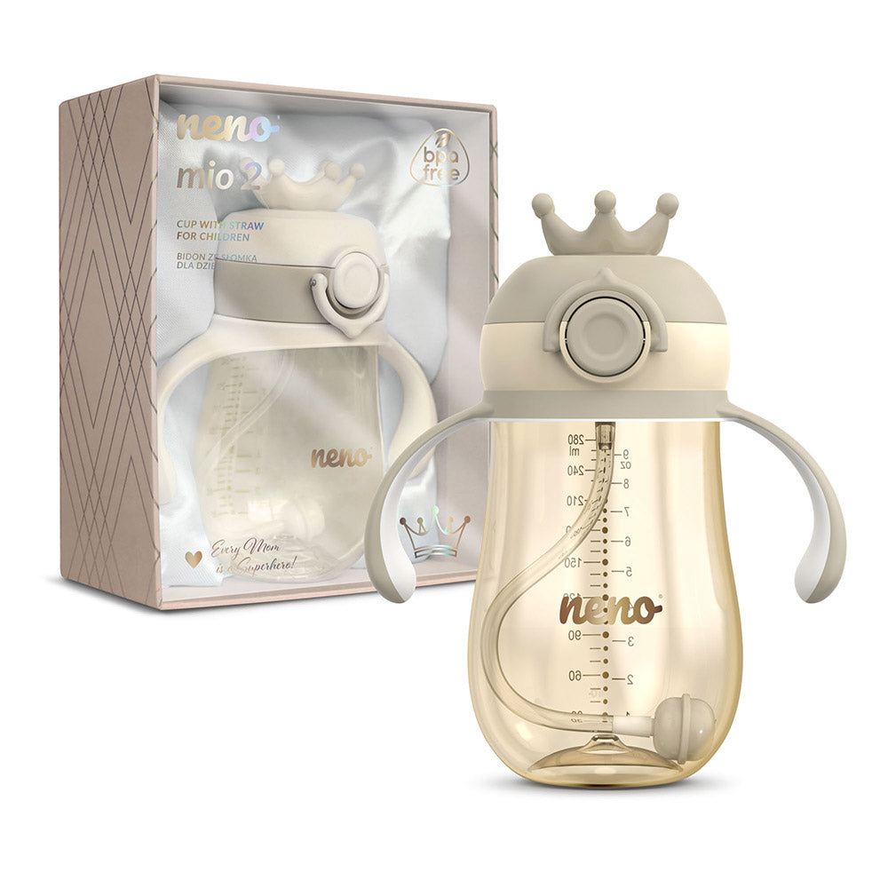 NENO MIO 2 Crown bočica sa slamkom 280 ml, Brown