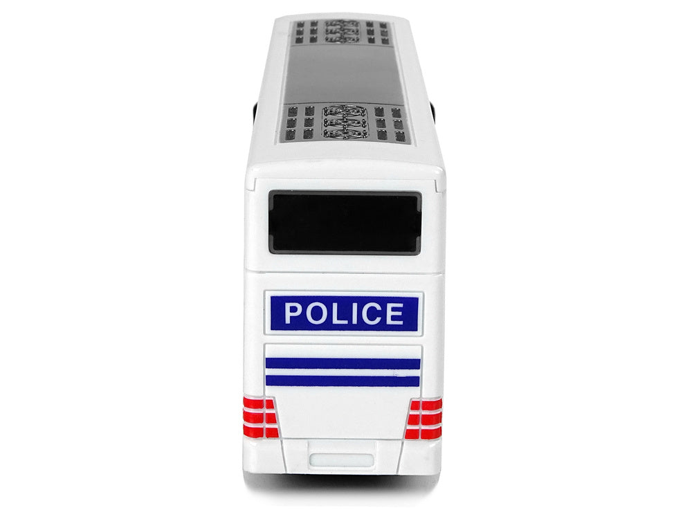 Dvokatni policijski autobus na povlačenje sa zvukom - bijeli