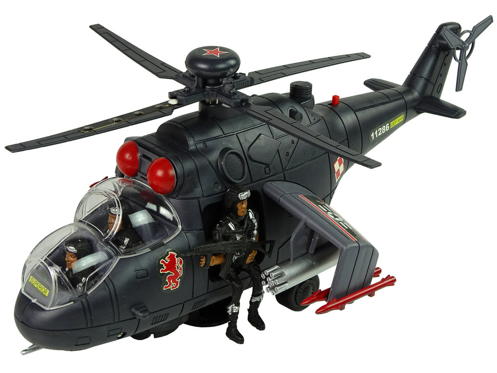 Veliki vojni helikopter za igru 34 cm - crni
