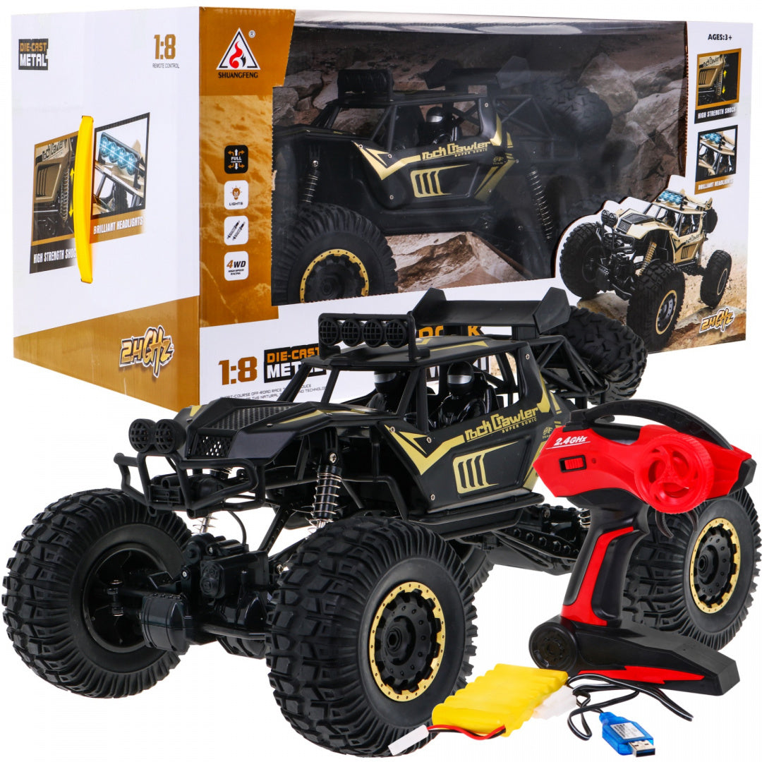 Metalni buggy na daljinsko upravljanje Mega Crawler 1:8 - crno/žuti